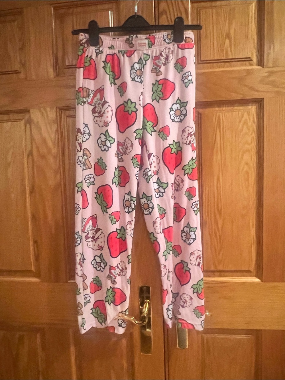 Strawberry Shortcake - Pink Fleece Pajama Pants Lounge Sleepwear - 90s Nostalgia